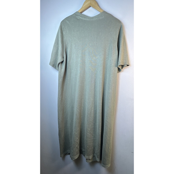 J Jill Linen Blend Button Front Sweater Dress petite XL Sage Green duster - Picture 6 of 9